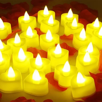 24Pcs Creative LED Candle Tea Light Battery Operated Heart Shape Canhdle