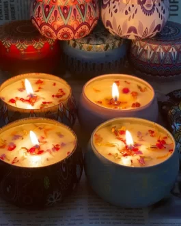 3Pcs 6*4cm Diy Smokeless Soy Wax Gift Tinplate Romantic Holiday Scented Candles