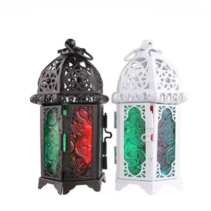 Classic Moroccan Decor Candle Holders Votive Iron Glass