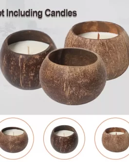 Creative Coconut Shell Handcraft Candle Making Container Empty Bowl