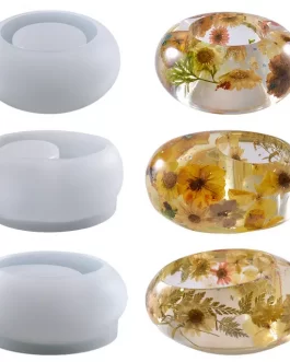DIY Crystal Epoxy Resin Mold Oval Potted Candle