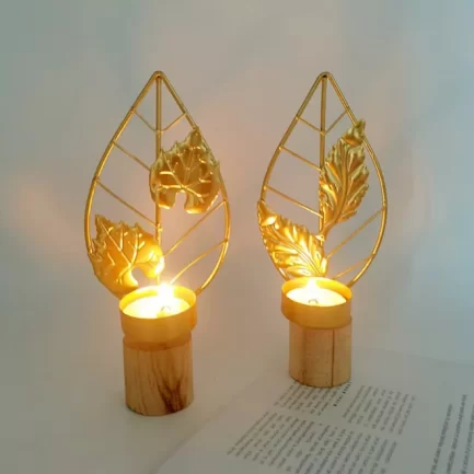 Metal Leaf Tree Tea Light Votive Candle Holder Centerpiece