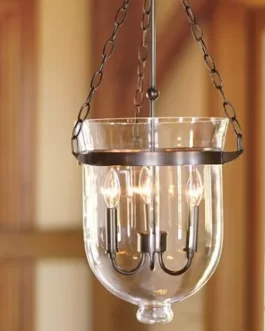 Retro Rustic Clear Glass 3 candle Lights Bell Jar