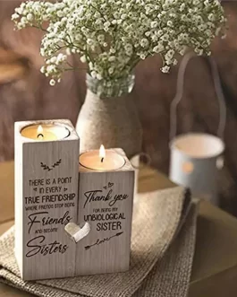 Wood Heart Shape Tea Light Candle
