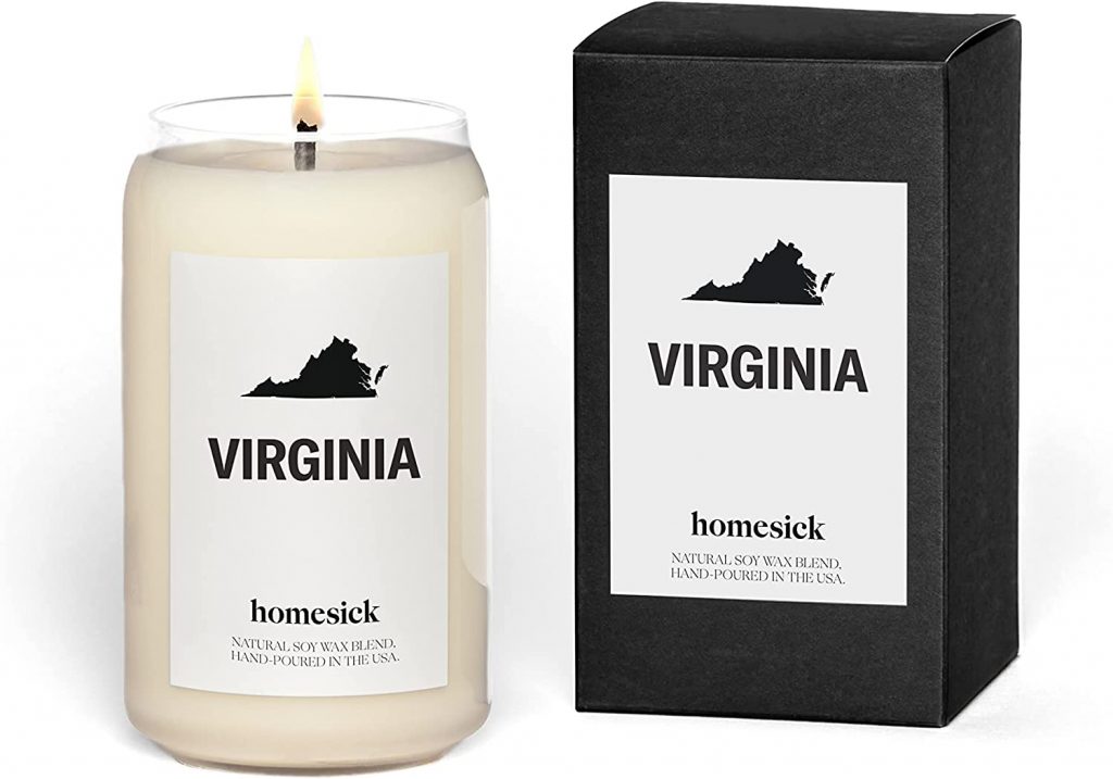 1.Homesick Scented Candle, Virginia - Scents of Fir Needle, Orange, Pine, 13.75 oz