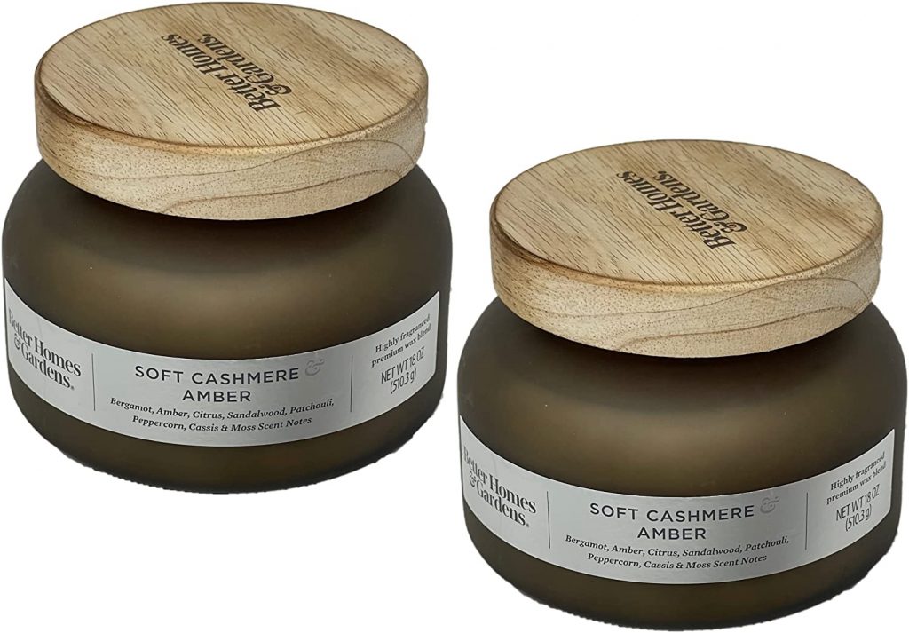  Better Homes & Gardens. 18oz Scented Candle, Soft Cashmere Amber 2-Pack, 34658